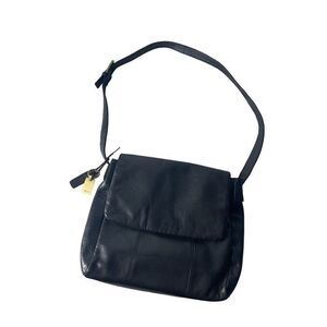 Rolfs Vintage Black Leather Cross-Body Bag